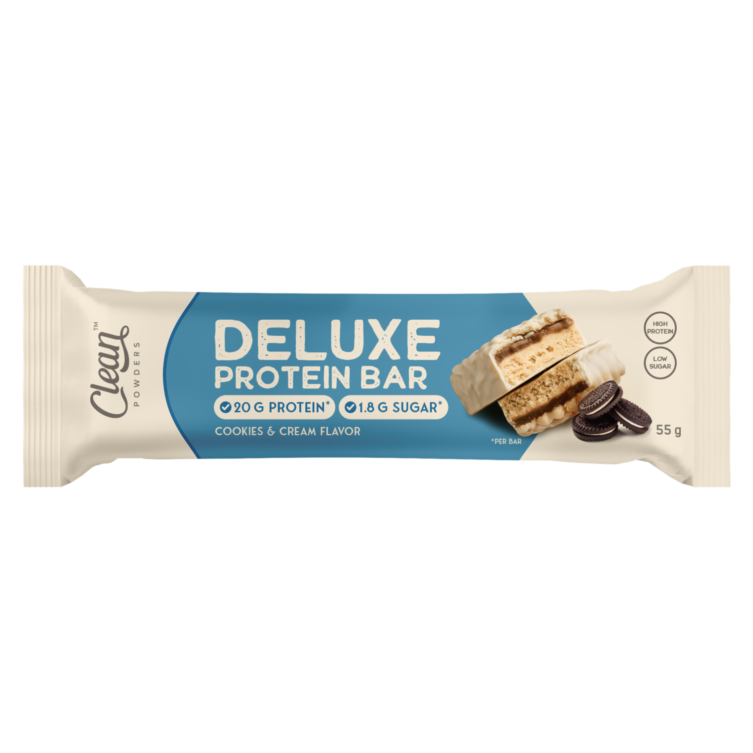 Deluxe Protein Bar 55g Cookies & Cream Flavor