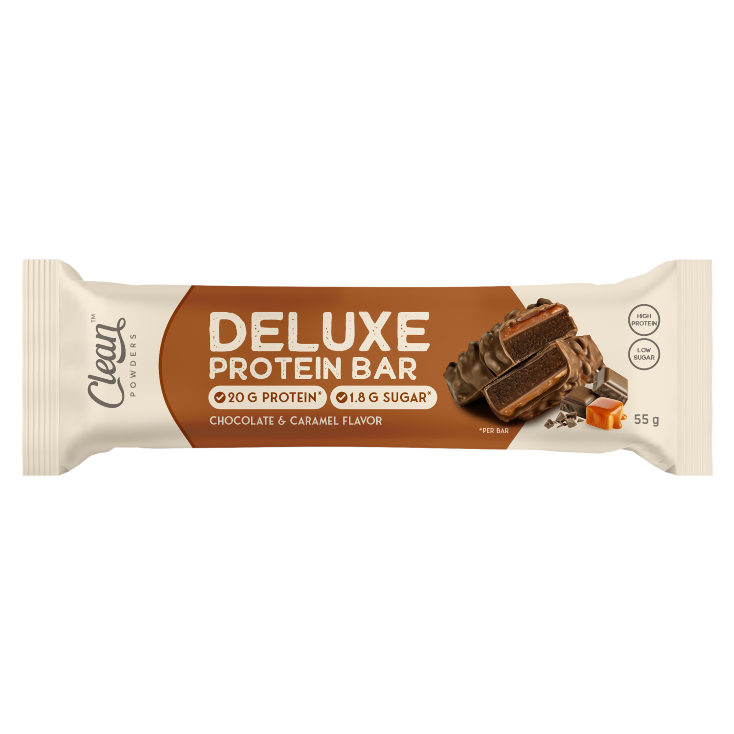 Deluxe Protein Bar 55g Chocolate & Caramel Flavor